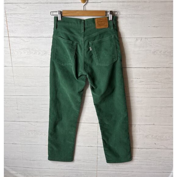 Levis Pants Womens Size 25 Kelly Green Wedgie Straight Corduroy Button Fly - Picture 11 of 16